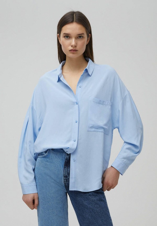 

Рубашка Pull&Bear, Голубой, Join Life