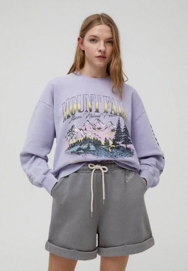 

Свитшот Pull&Bear, Фиолетовый, Join Life