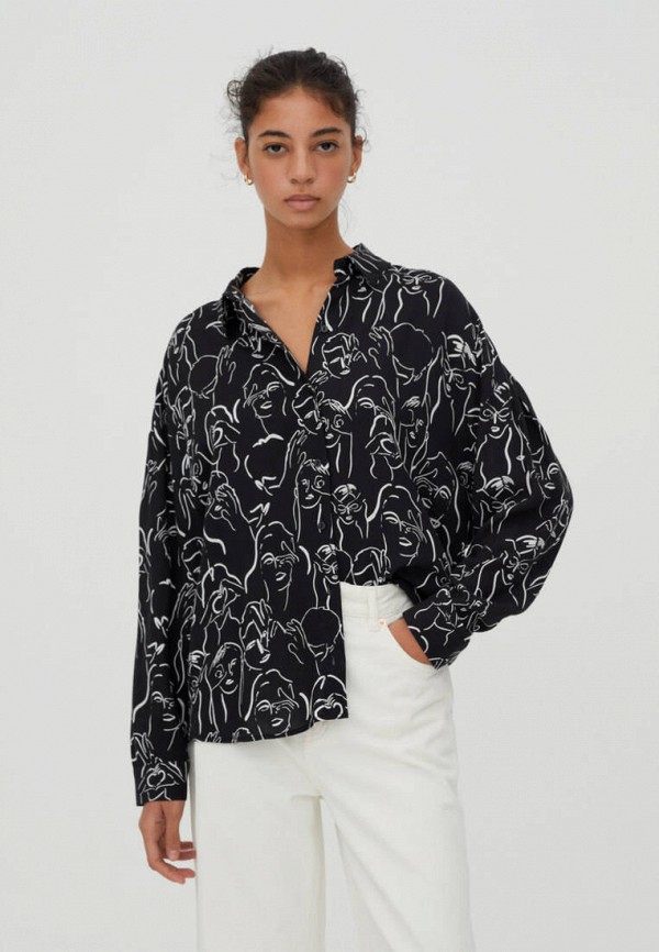 

Блуза Pull&Bear, Черный, Join life