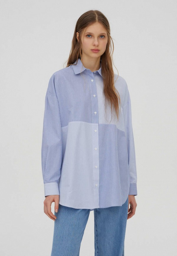 

Рубашка Pull&Bear, Голубой, Join life