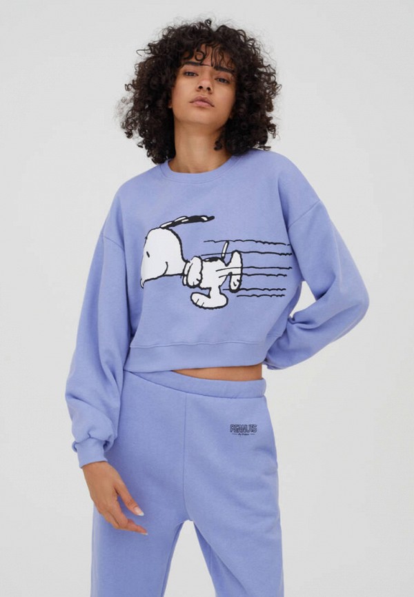

Свитшот Pull&Bear, Голубой, Join life