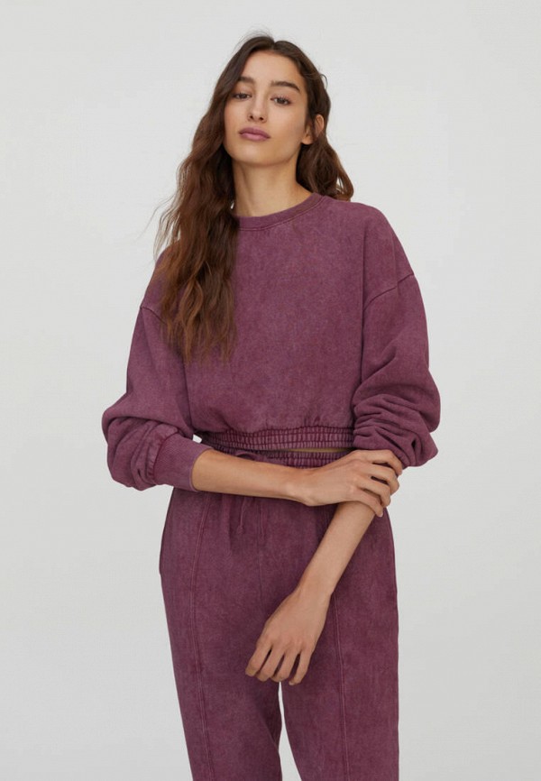 

Свитшот Pull&Bear, Бордовый, Join Life