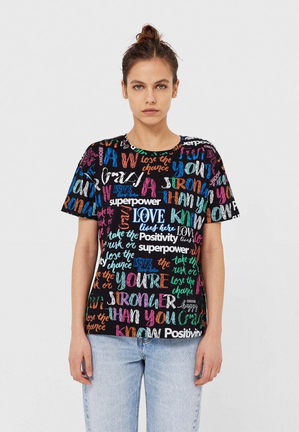 

Футболка Stradivarius, Черный