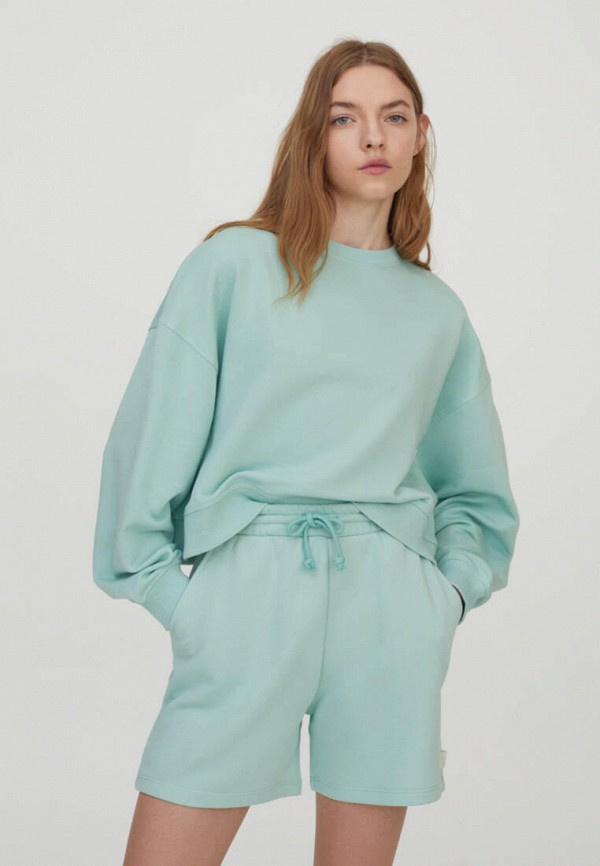 

Свитшот Pull&Bear, Бирюзовый, Join Life