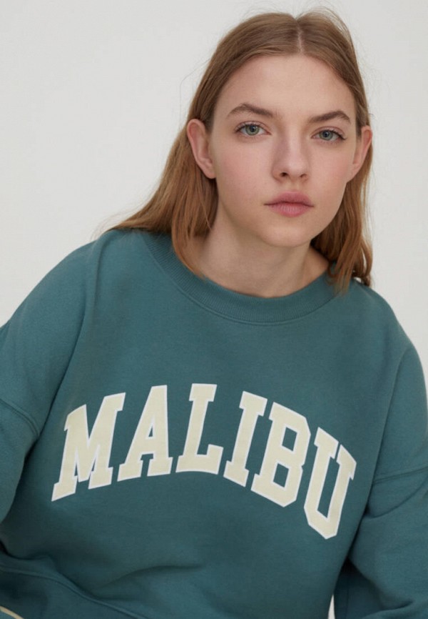 Свитшот Pull&Bear цвет зеленый  Фото 5