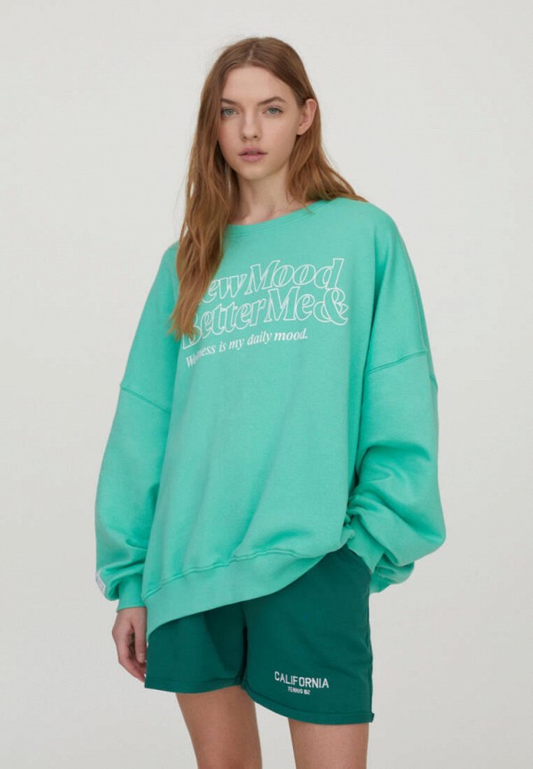 

Свитшот Pull&Bear, Зеленый, Join Life