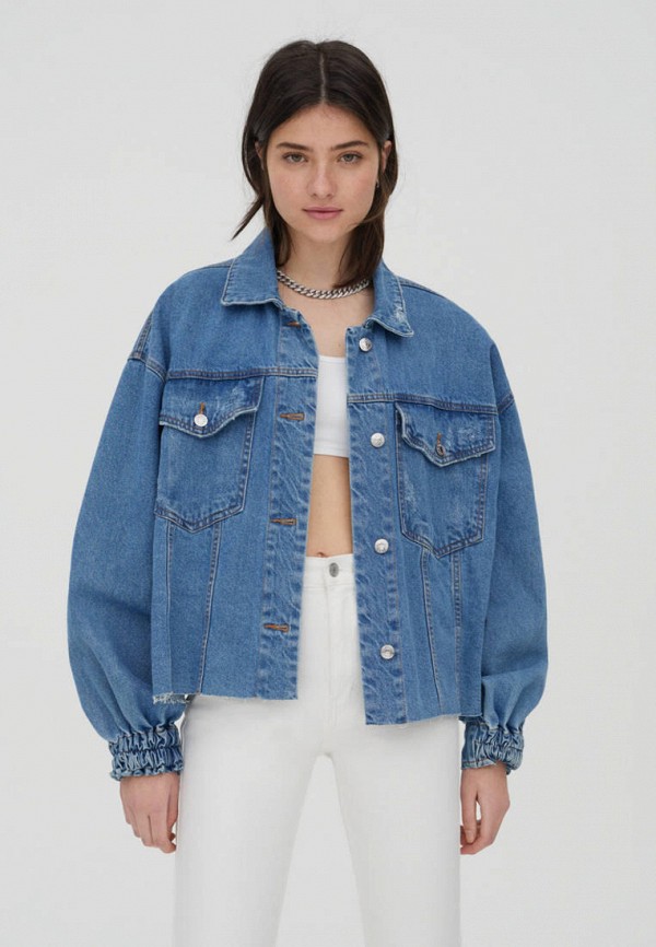 

Куртка джинсовая Pull&Bear, Синий, Join life
