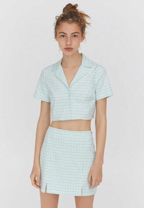 

Блуза Pull&Bear, Бирюзовый, Join life