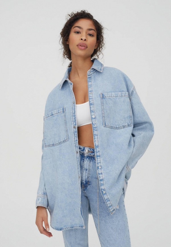 

Рубашка джинсовая Pull&Bear, Голубой, Join Life