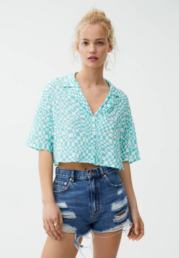 

Блуза Pull&Bear, Бирюзовый, Join life