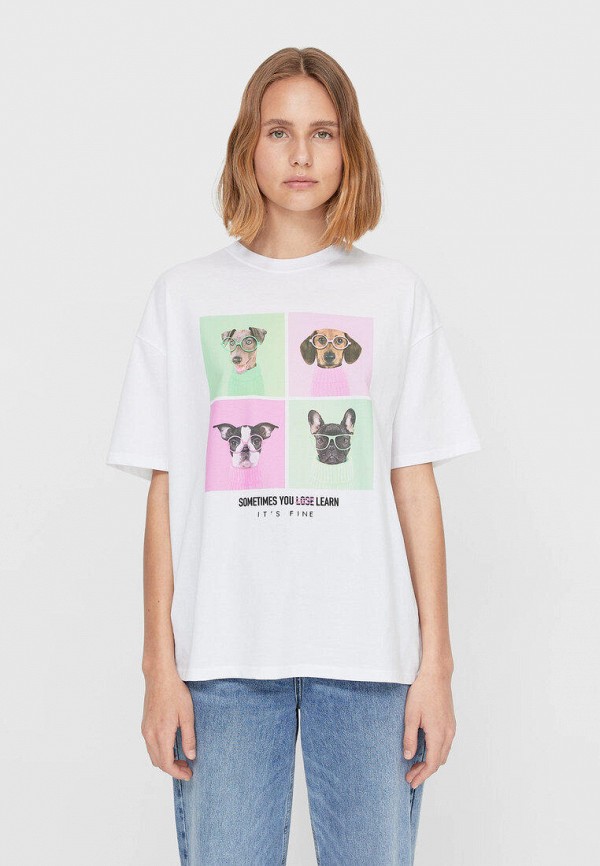 

Футболка Stradivarius, Белый