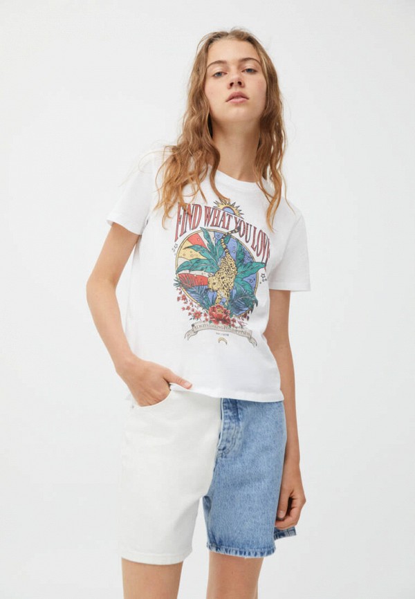 

Футболка Pull&Bear, Белый, Join Life
