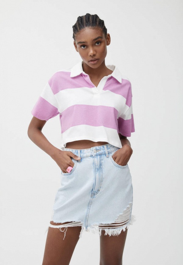 

Поло Pull&Bear, Фиолетовый