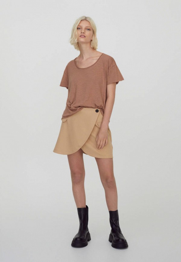 

Футболка Pull&Bear, Коричневый, Join Life