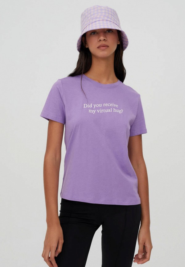 

Футболка Pull&Bear, Фиолетовый, Join Life
