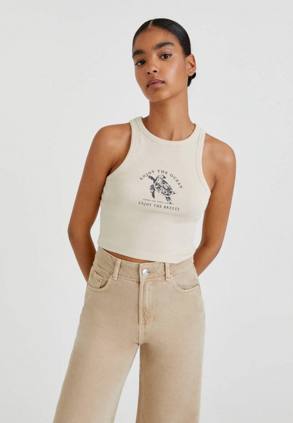 

Топ Pull&Bear, Бежевый, Join Life