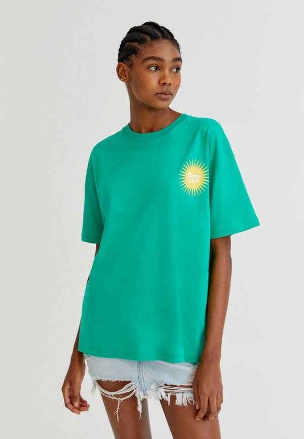 

Футболка Pull&Bear, Зеленый, Join Life