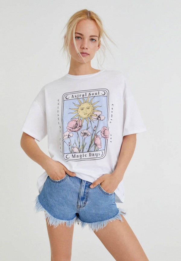 

Футболка Pull&Bear, Белый, Join Life
