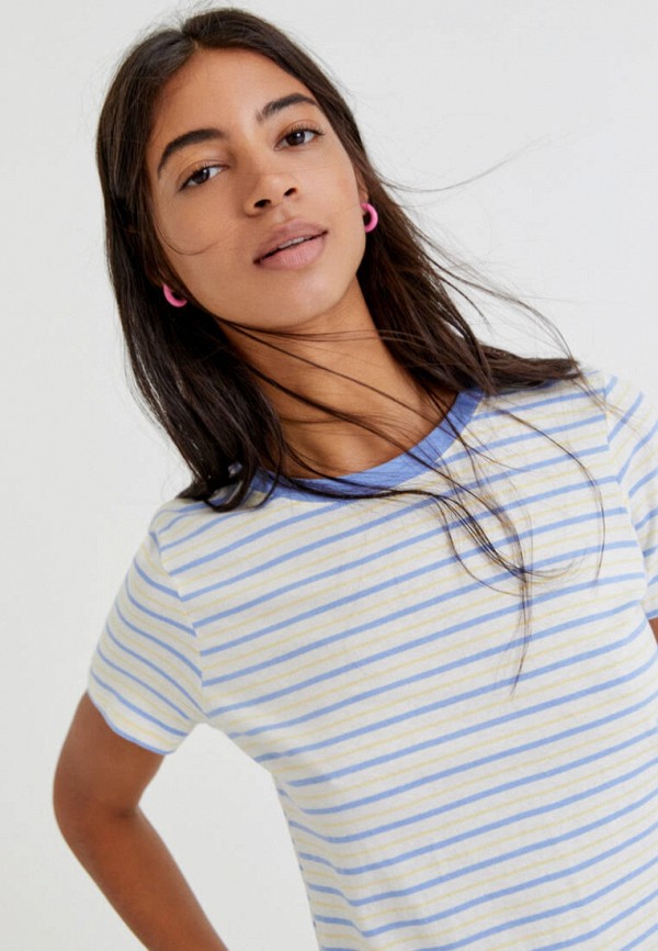 

Футболка Pull&Bear, Голубой, Join Life
