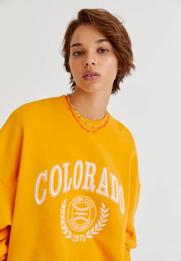 

Свитшот Pull&Bear, Желтый, Join Life