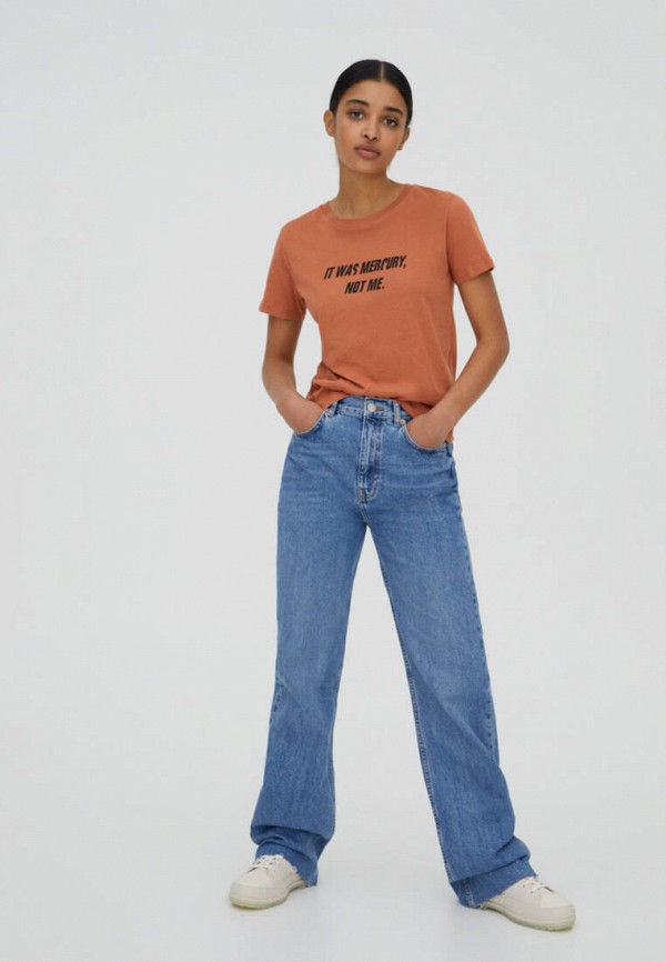 

Футболка Pull&Bear, Коричневый, Join Life