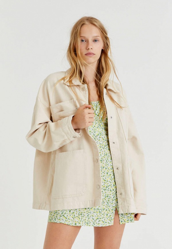 

Куртка джинсовая Pull&Bear, Бежевый