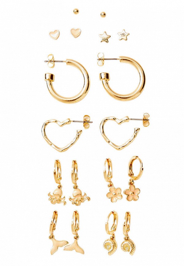 

Серьги 9 пар Stradivarius, Золотой