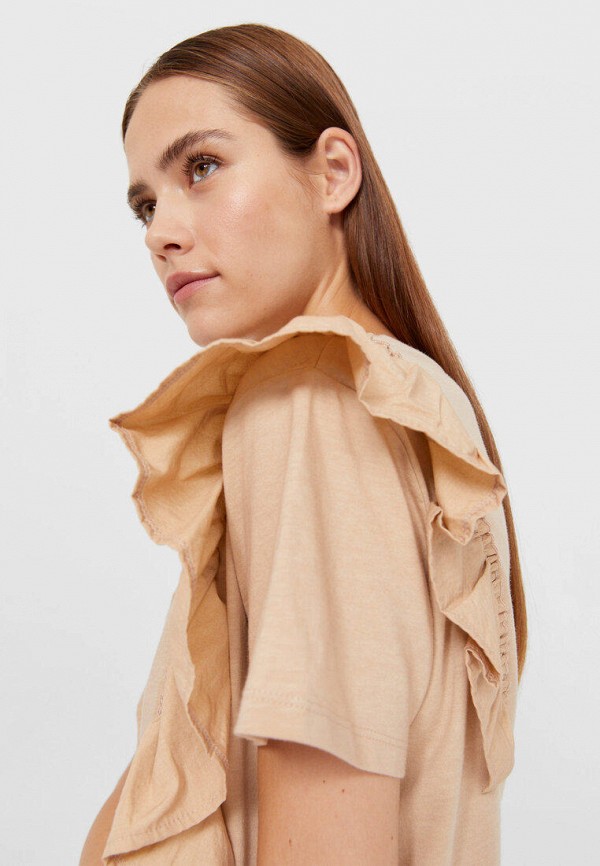 

Футболка Stradivarius, Бежевый