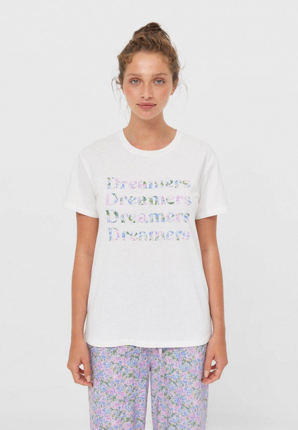 

Футболка домашняя Stradivarius, Белый