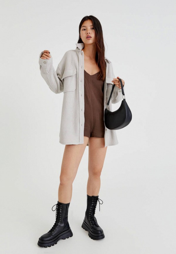 

Рубашка Pull&Bear, Серый