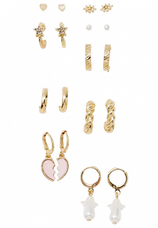 

Серьги 9 пар Stradivarius, Разноцветный