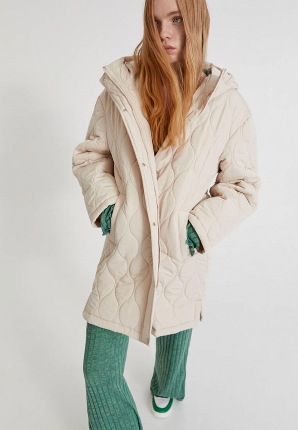 

Куртка утепленная Pull&Bear, Бежевый
