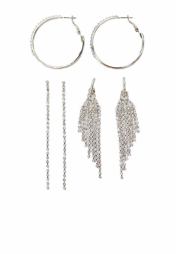 

Серьги 3 пары Stradivarius, Серебряный