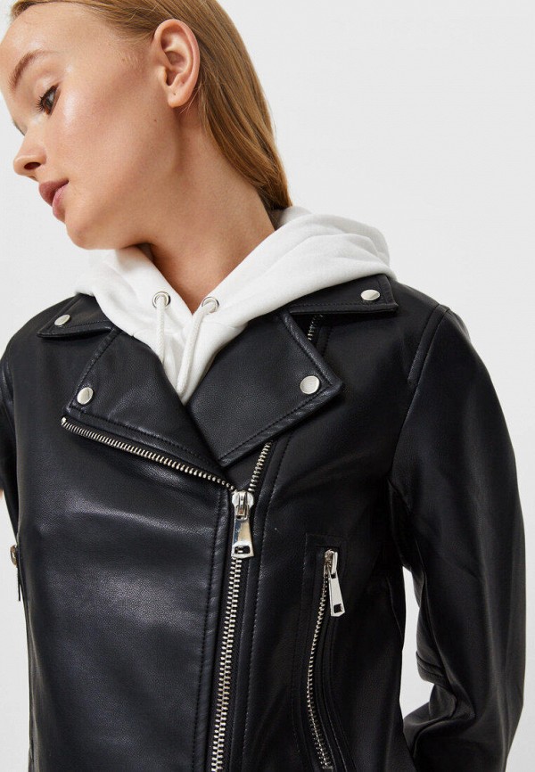 

Куртка кожаная Stradivarius, Черный