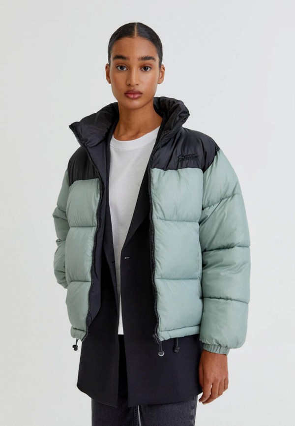 

Куртка утепленная Pull&Bear, Бирюзовый