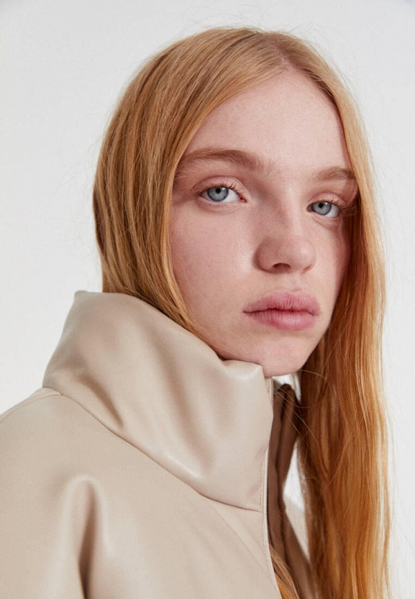 

Куртка утепленная Pull&Bear, Бежевый