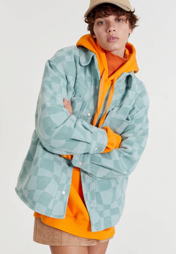 

Куртка утепленная Pull&Bear, Бирюзовый