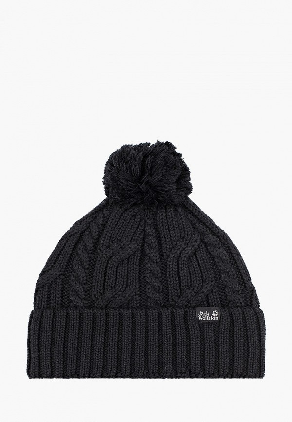 

Шапка Jack Wolfskin, Черный, STORMLOCK POMPOM BEANIE
