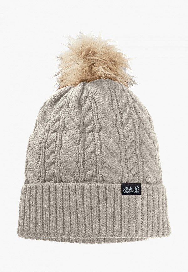

Шапка Jack Wolfskin, Серый, NARITA POMPOM CAP WOMEN
