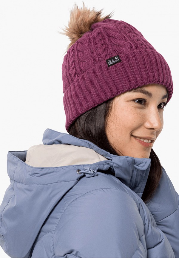 

Шапка Jack Wolfskin, Фиолетовый, NARITA POMPOM CAP WOMEN