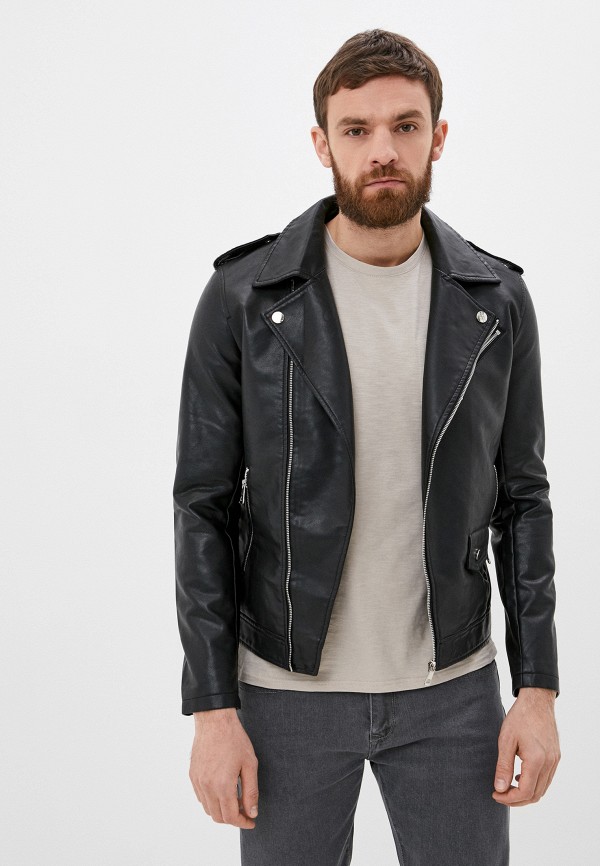 

Куртка кожаная Jackets Industry, Черный
