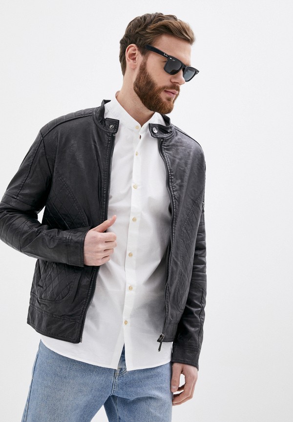 

Куртка кожаная Jackets Industry, Черный