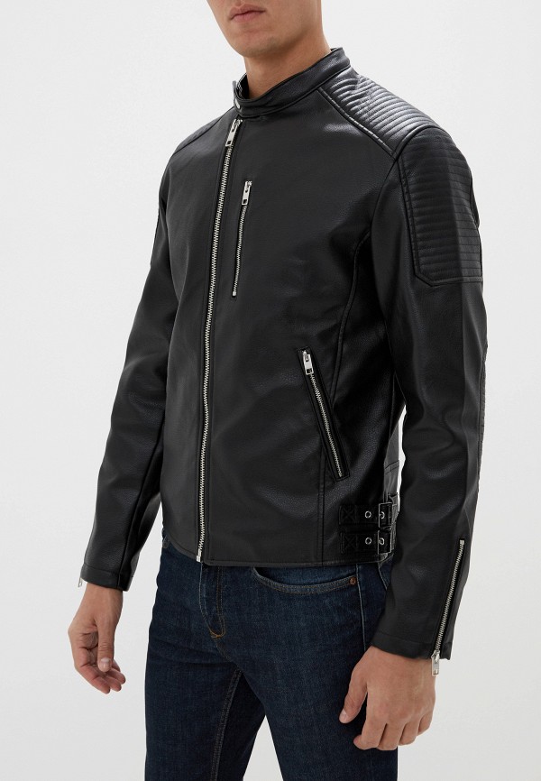 

Куртка кожаная Jack & Jones, Черный, Jack & Jones JA391EMFYQF6