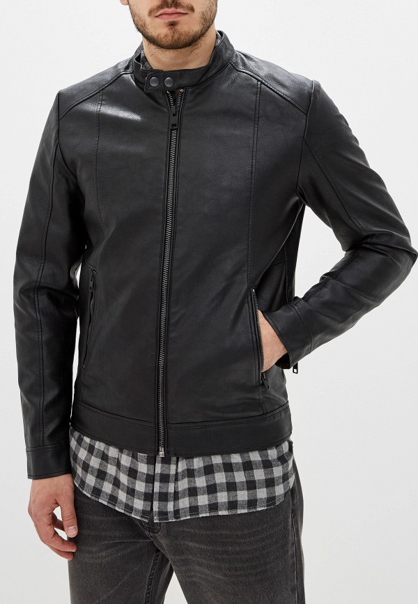 

Куртка кожаная Jack & Jones, Черный, Jack & Jones JA391EMFYQW5