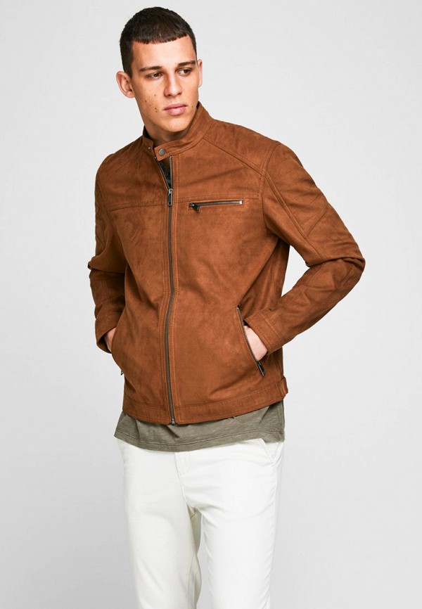 

Куртка кожаная Jack & Jones, Коричневый, Jack & Jones JA391EMHSVW9