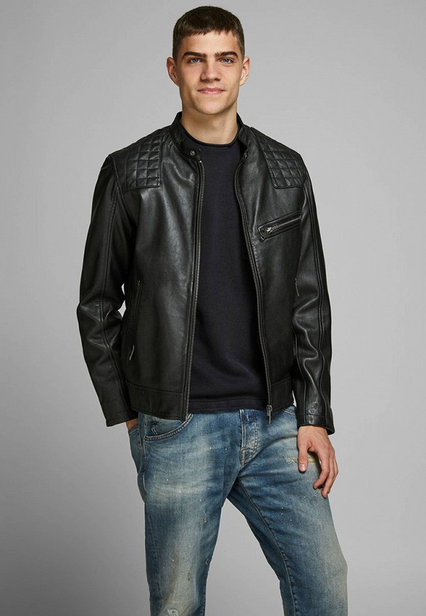 

Куртка кожаная Jack & Jones, Черный