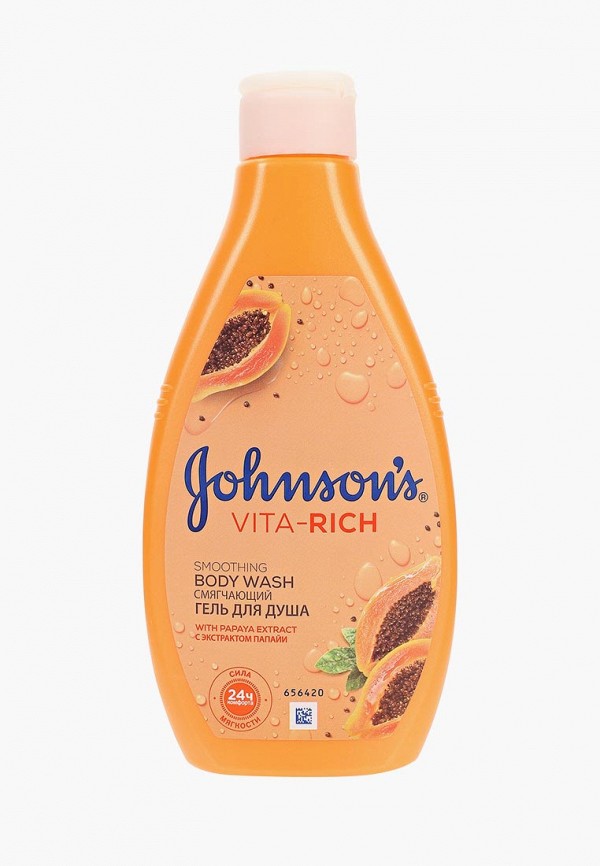 

Гель для душа Johnson & Johnson, Прозрачный, Johnson's Body Care VITA-RICH смягчающий с экстрактом папайи, 250 мл