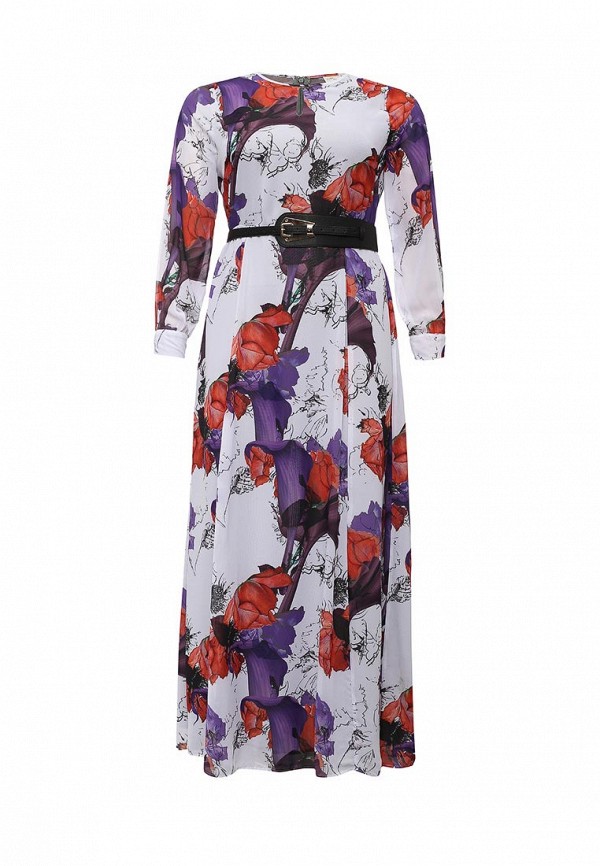 

Платье Just Joan, BELTED MAXI DRESS IN ORCHID PRINT, Разноцветный