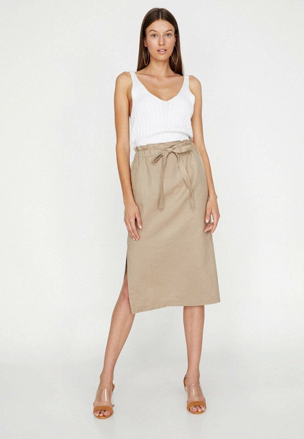 

Юбка Koton, Бежевый, Koton KO008EWKWLD7