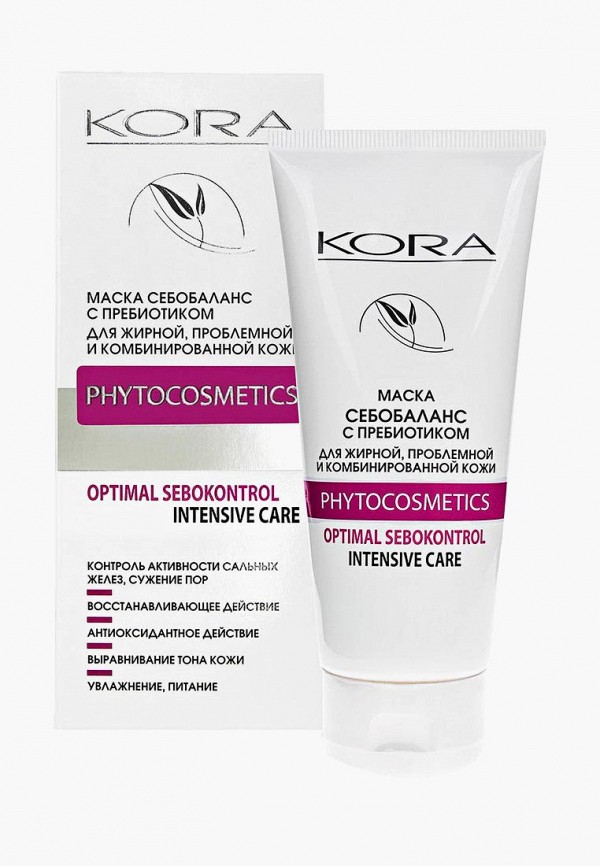 

Маска для лица Kora, Белый, себобаланс с пребиотиком для жирной, проблемной и комбинированной кожи